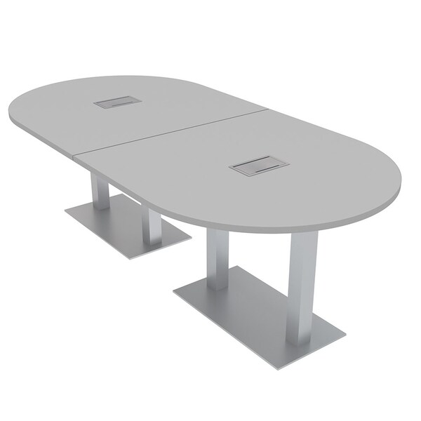 45 in W, 96 in L, 29 in H, Engineered Wood Top, Grey